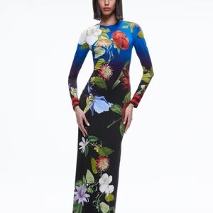 Long sleeve black/blue Alice & Olivia Dress